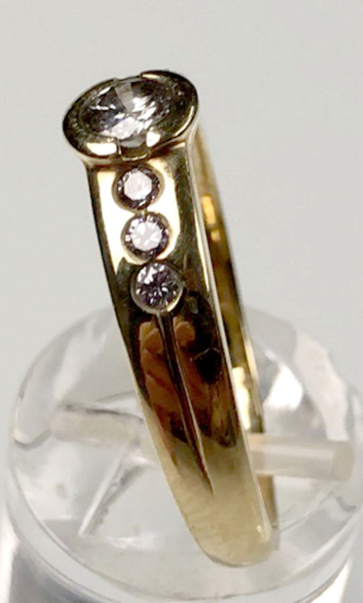 Ring gold 585. Central diamond / brilliant. Approximately 0.25 carat. - Image 5 of 11