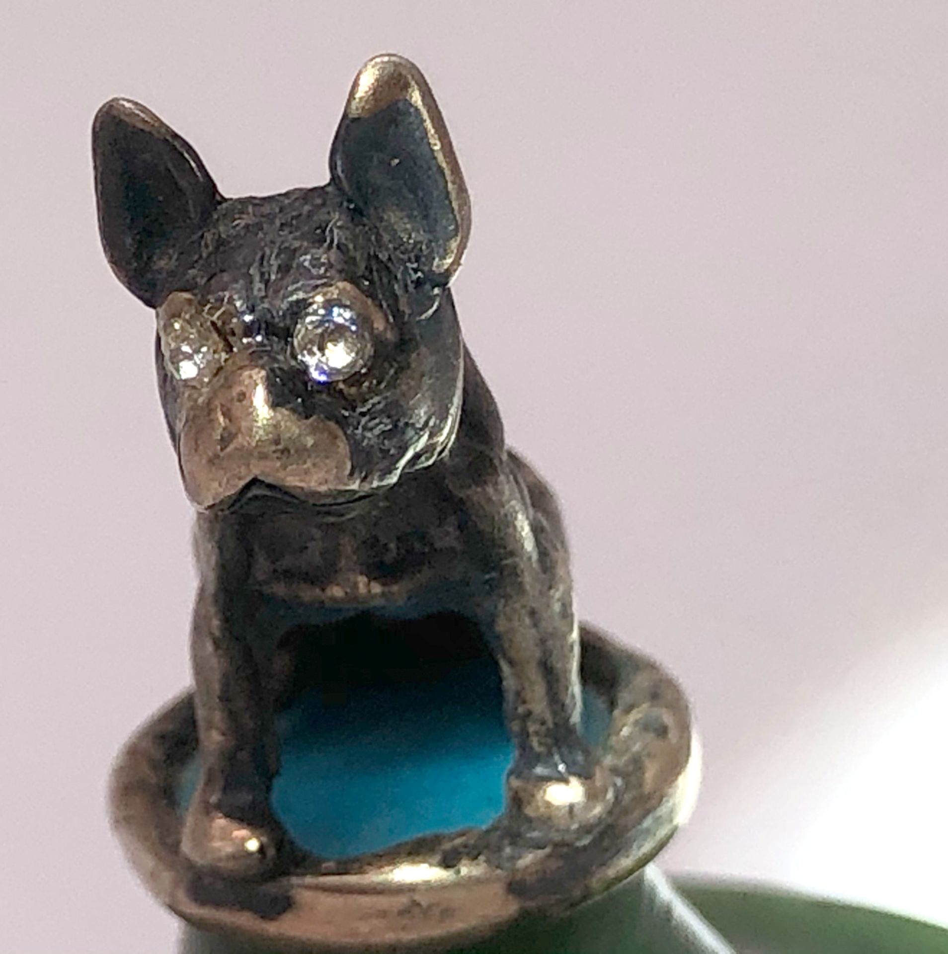 Silver 88, Faberge, H. Wigström. Russia around 1910. Pug, French bulldog? - Image 8 of 8