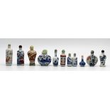 10 porcelain snuff bottles / dispeners. Probably China old.