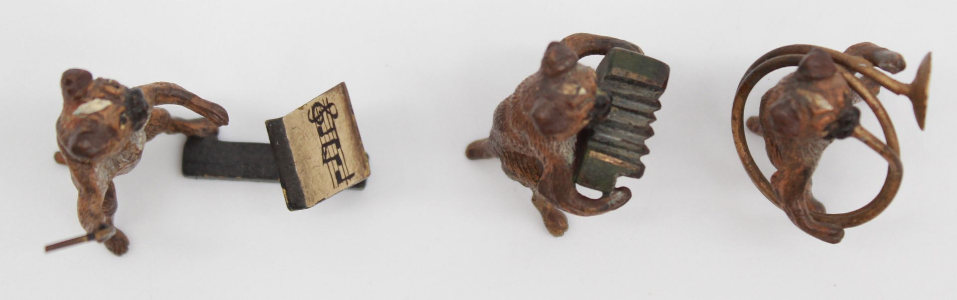 Dog band. 10 small bronzes. Cold painted. Vienna? Up to 4.5 cm high. - Image 20 of 22