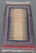 Varamin Sofreh Persian carpet. Iran. Antique, around 100 - 150 years old.