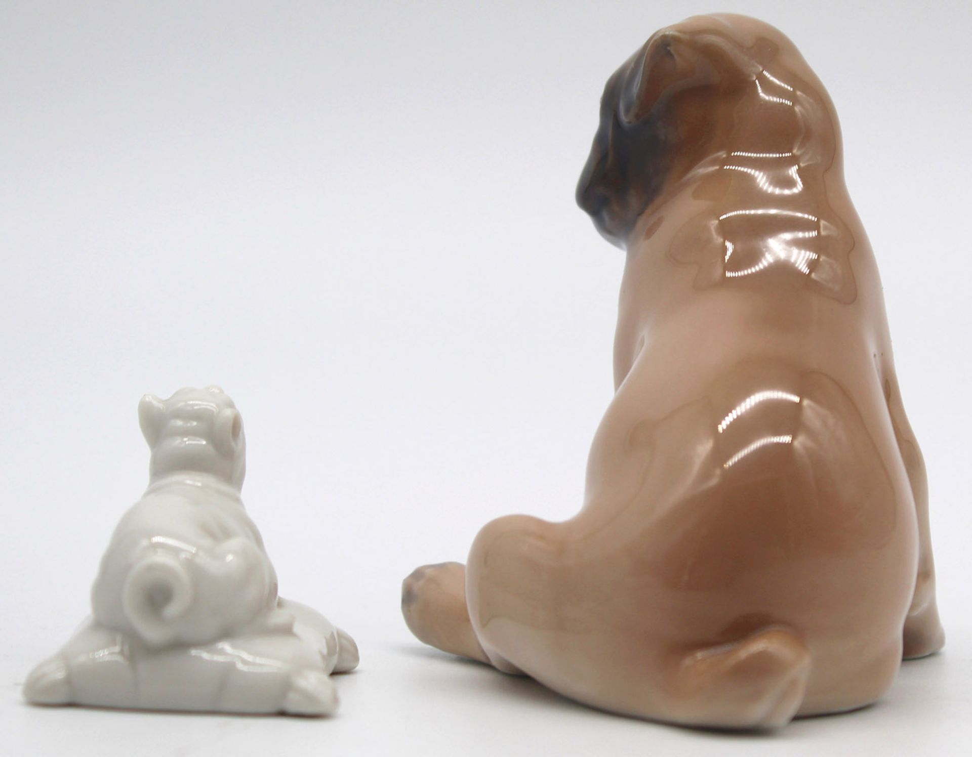 Porcelain. Bing & Gröndahl and Nymphenburg. Figures, pug. - Image 6 of 11