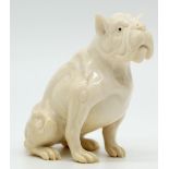 Dog ivory bulldog? around 1900. Probably Erbach.