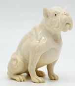 Dog ivory bulldog? around 1900. Probably Erbach.