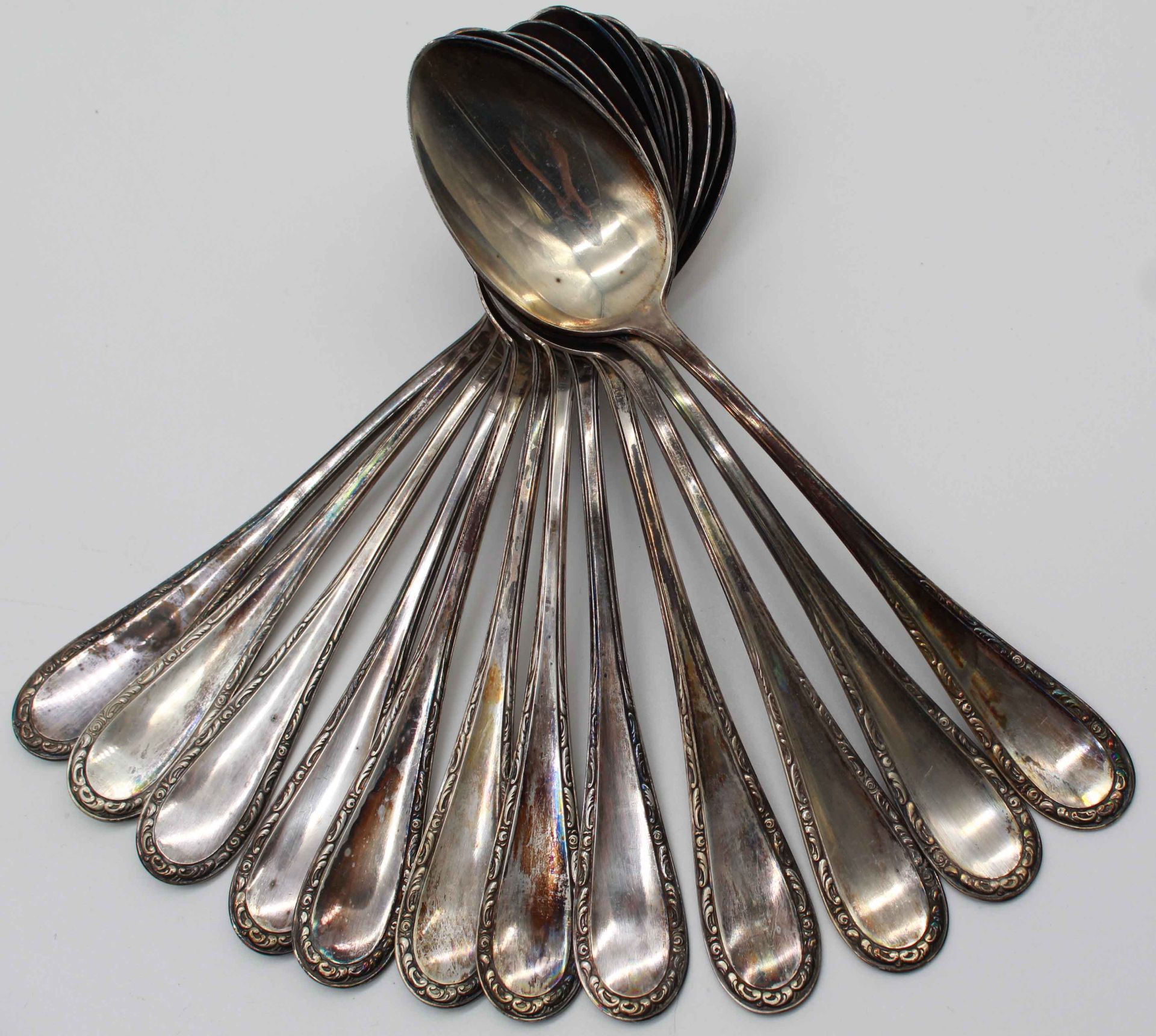 800 silver, half moon crown. Cutlery. - Image 22 of 24