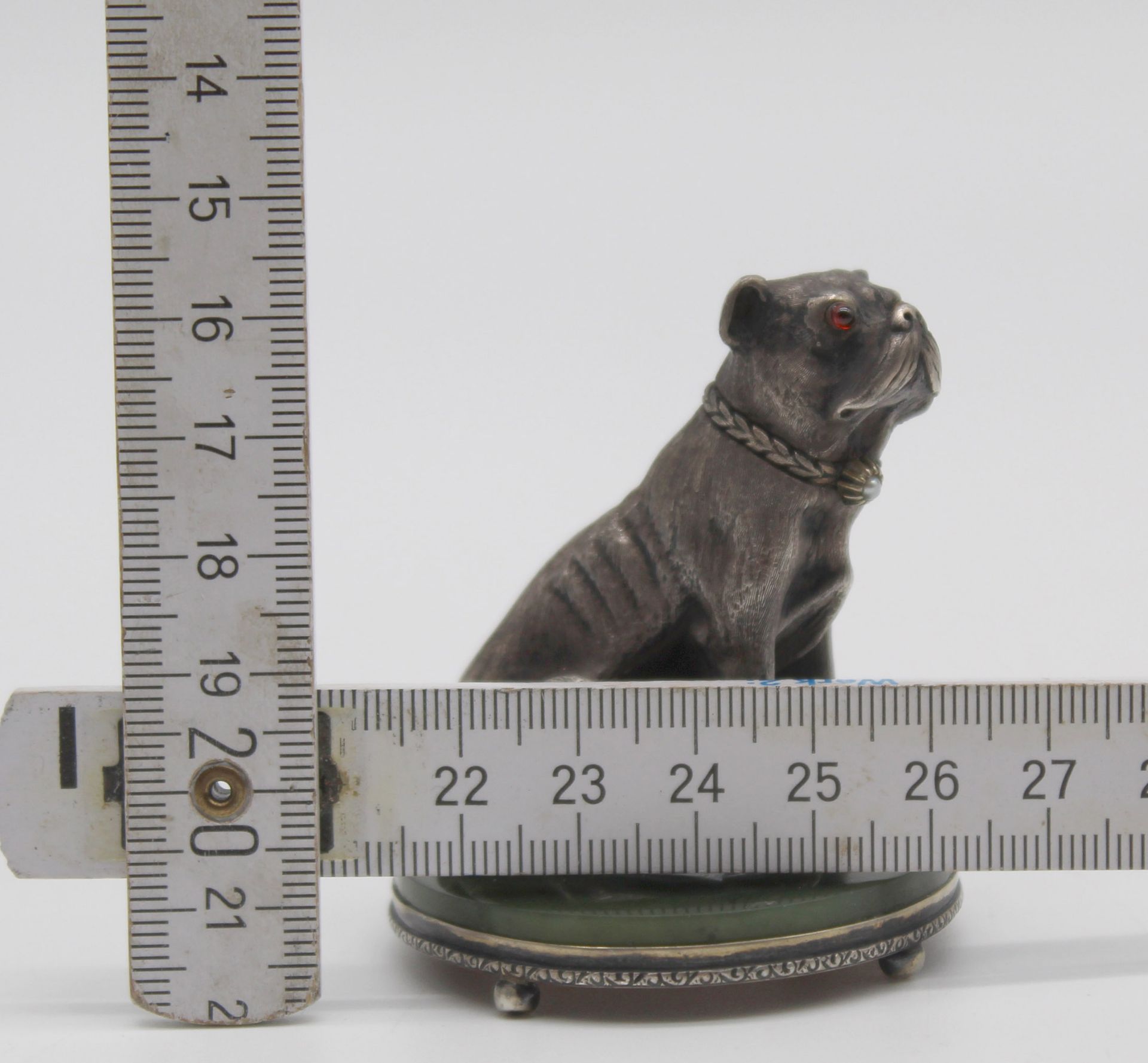 Silver 88, Faberge, H. Wigström. Russia around 1910. Pug, bulldog? - Image 2 of 10