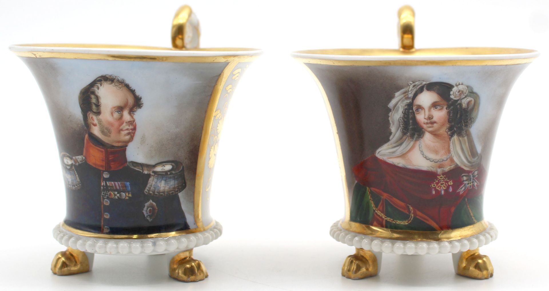 2 Empire portrait cups, Friedrich Wilhelm IV King of Prussia. - Image 8 of 15