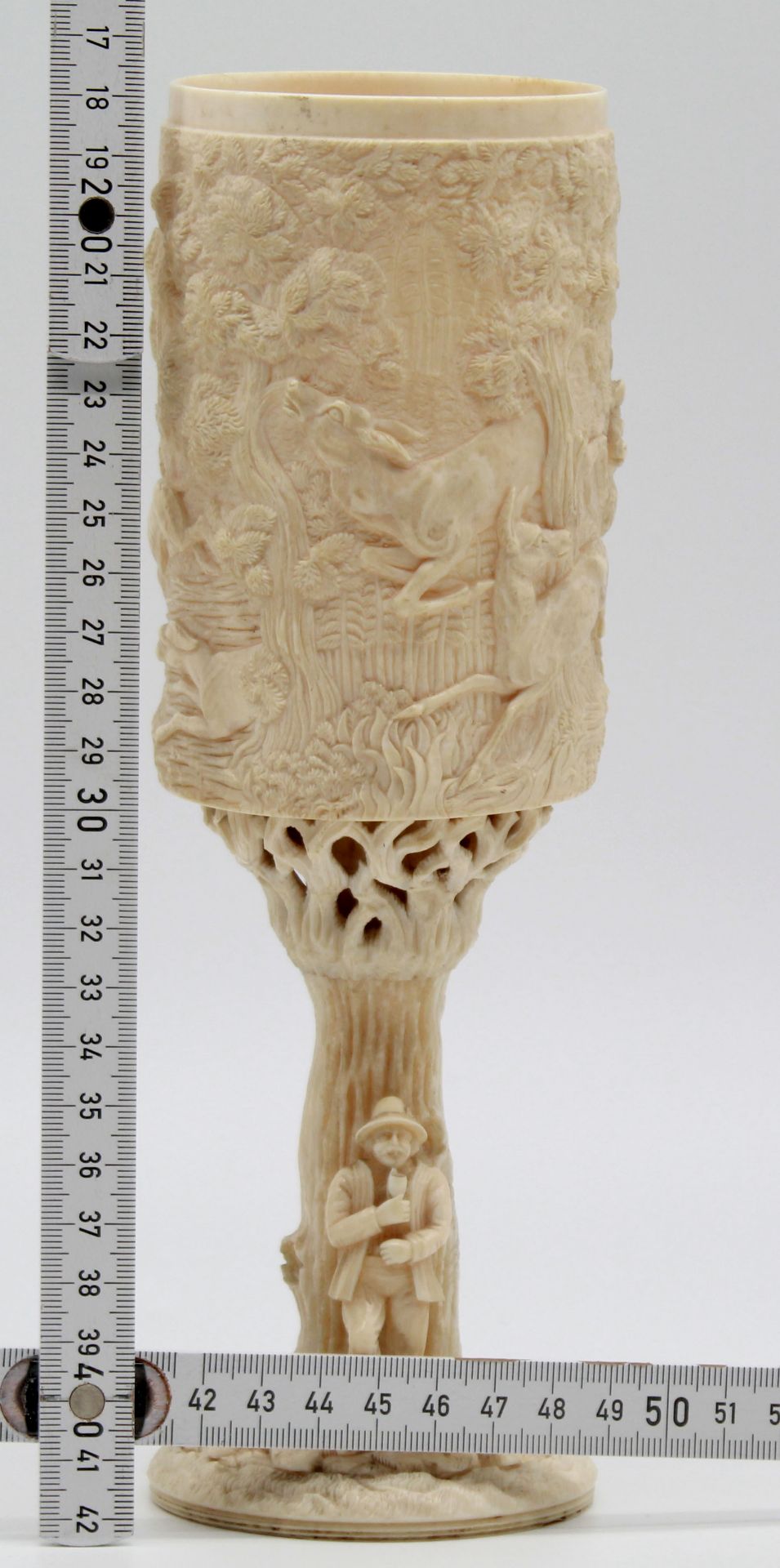 Bone (Ivory?) around 1880. Hunting trophy. - Image 8 of 16