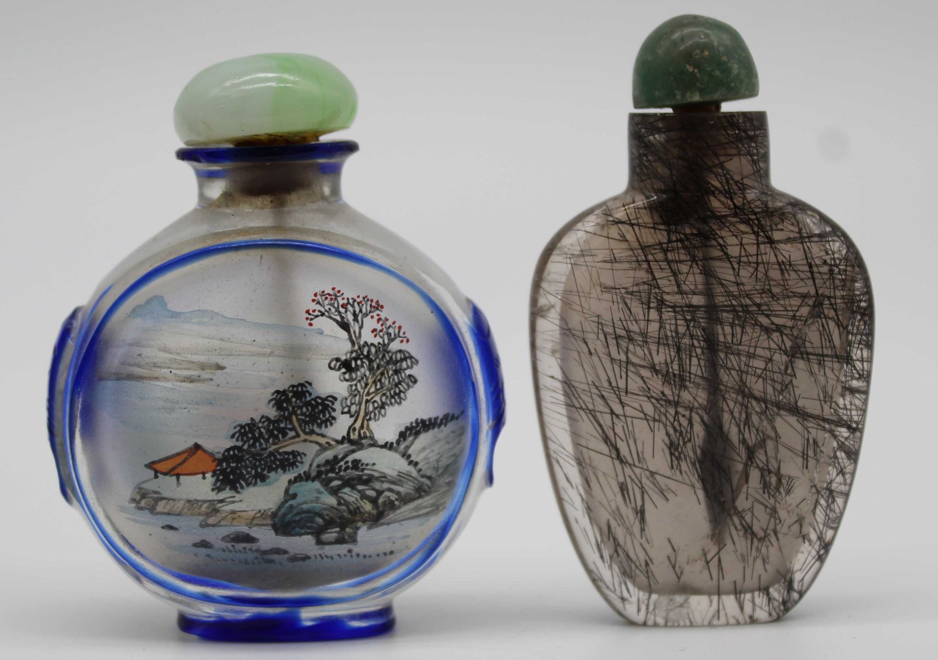 7 Snuff Bottles, Glass, stone? Probably China old. - Image 5 of 16