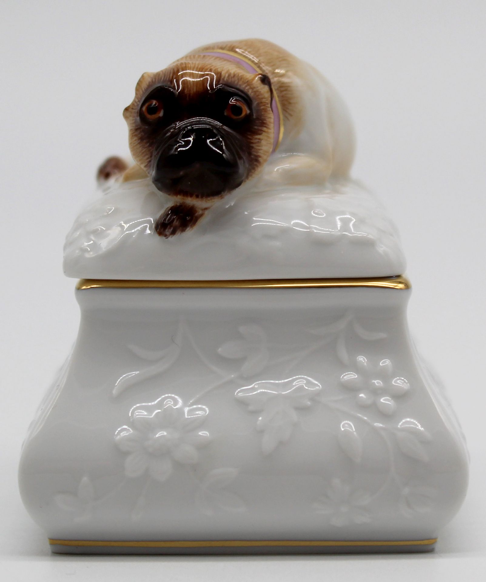 Box with pug lid. Meissen porcelain. - Image 5 of 10