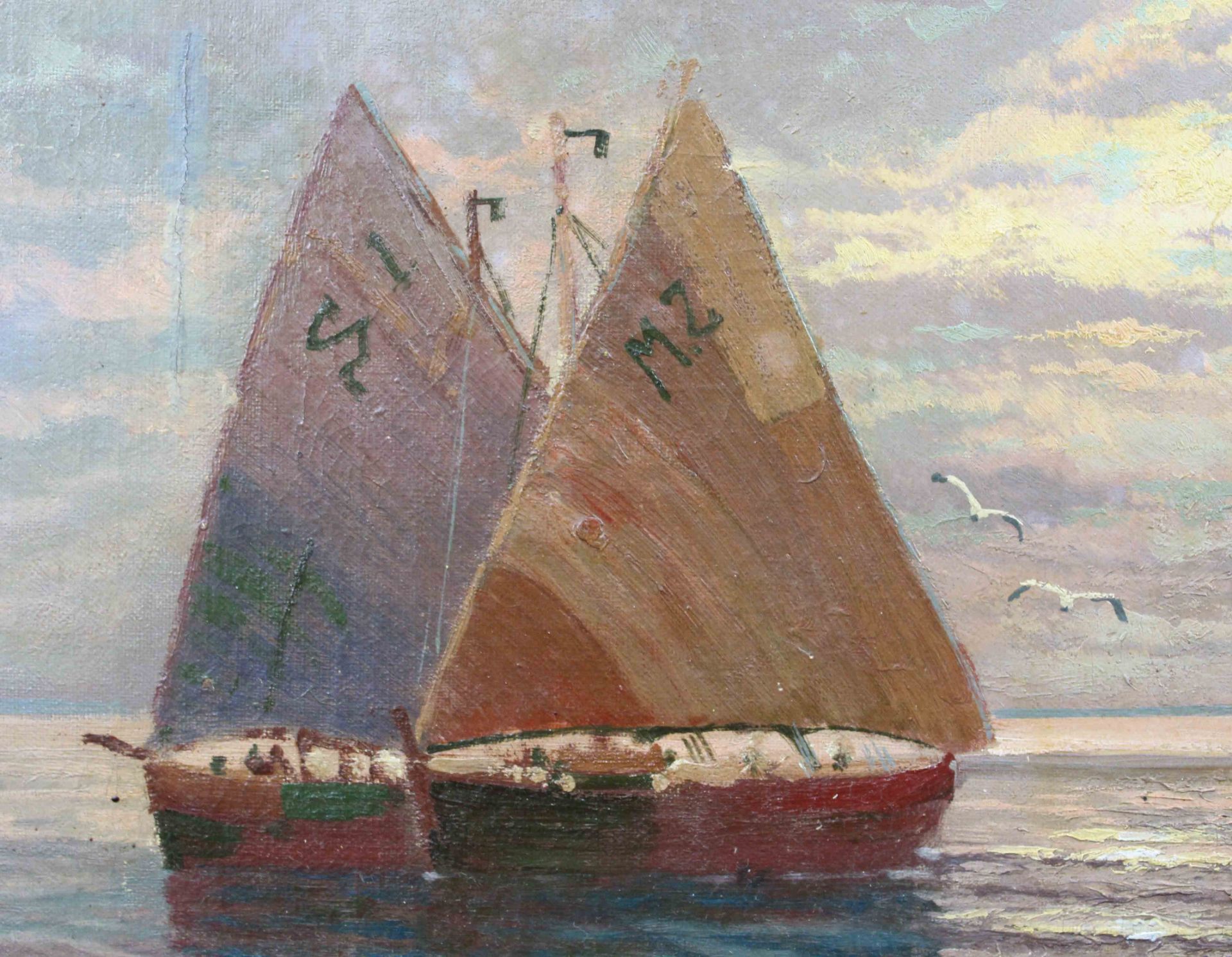 Arthur TOMSON (1858-1905). Sailing ships in the sunset. - Image 12 of 18