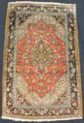 Qum silk rug. Persian carpet. Iran. Fine weave.