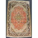 Qum silk rug. Persian carpet. Iran. Fine weave.