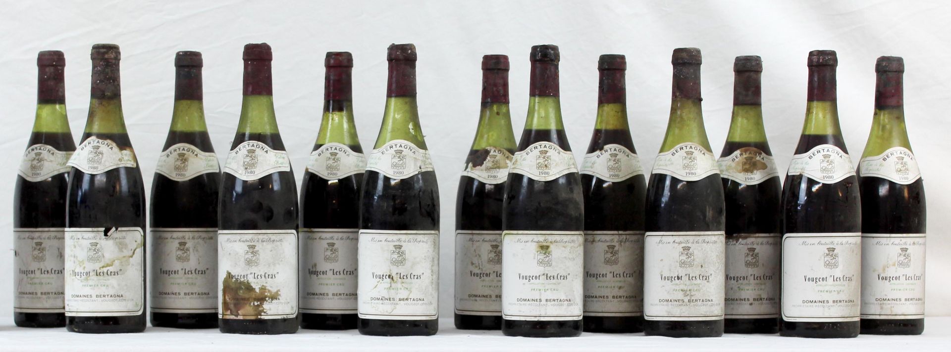 1980 Voguet "Les Cras" AC, Premier Cru. 13 whole bottles of 75 cl.