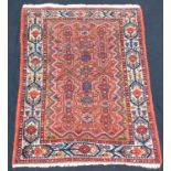 Hamadan Persian carpet. Iran. Antique, around 80 - 120 years old. Natural colors.