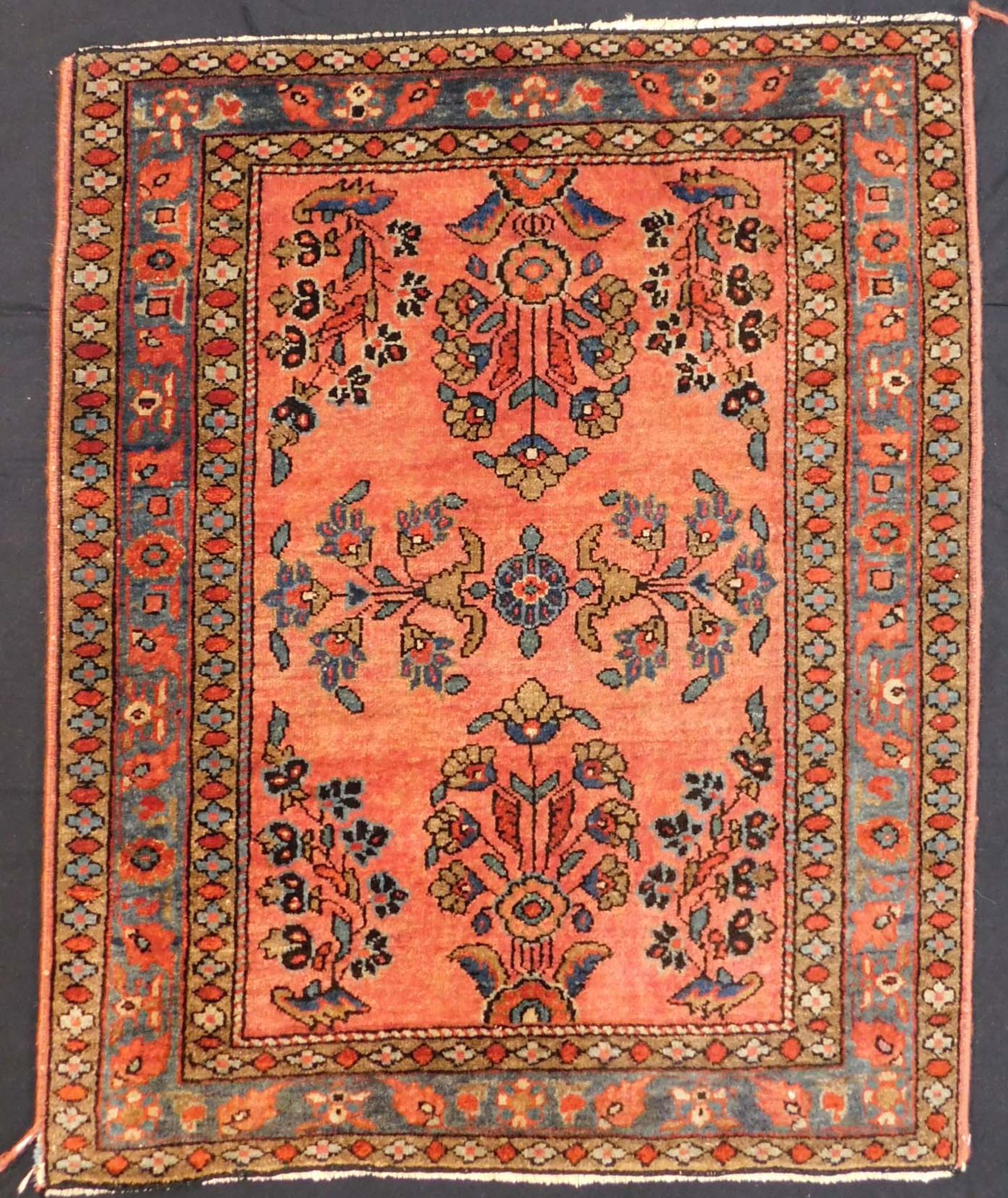 Mohajaran Saruk and Farahan. 2 Poschti Persian rugs. Iran, about 90 - 120 years old. - Image 2 of 5