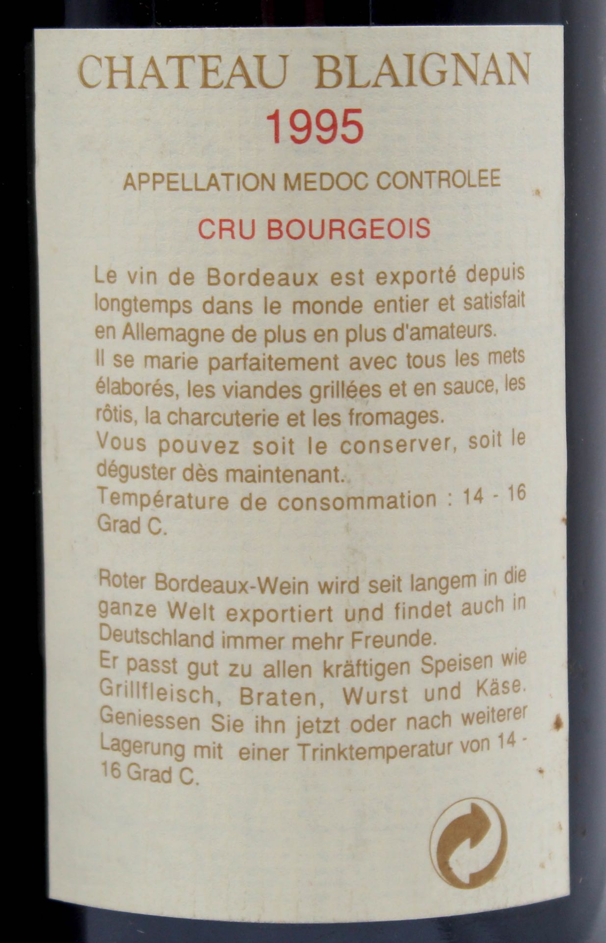 6 whole bottles of Bordeaux red wine, France. - Bild 19 aus 20