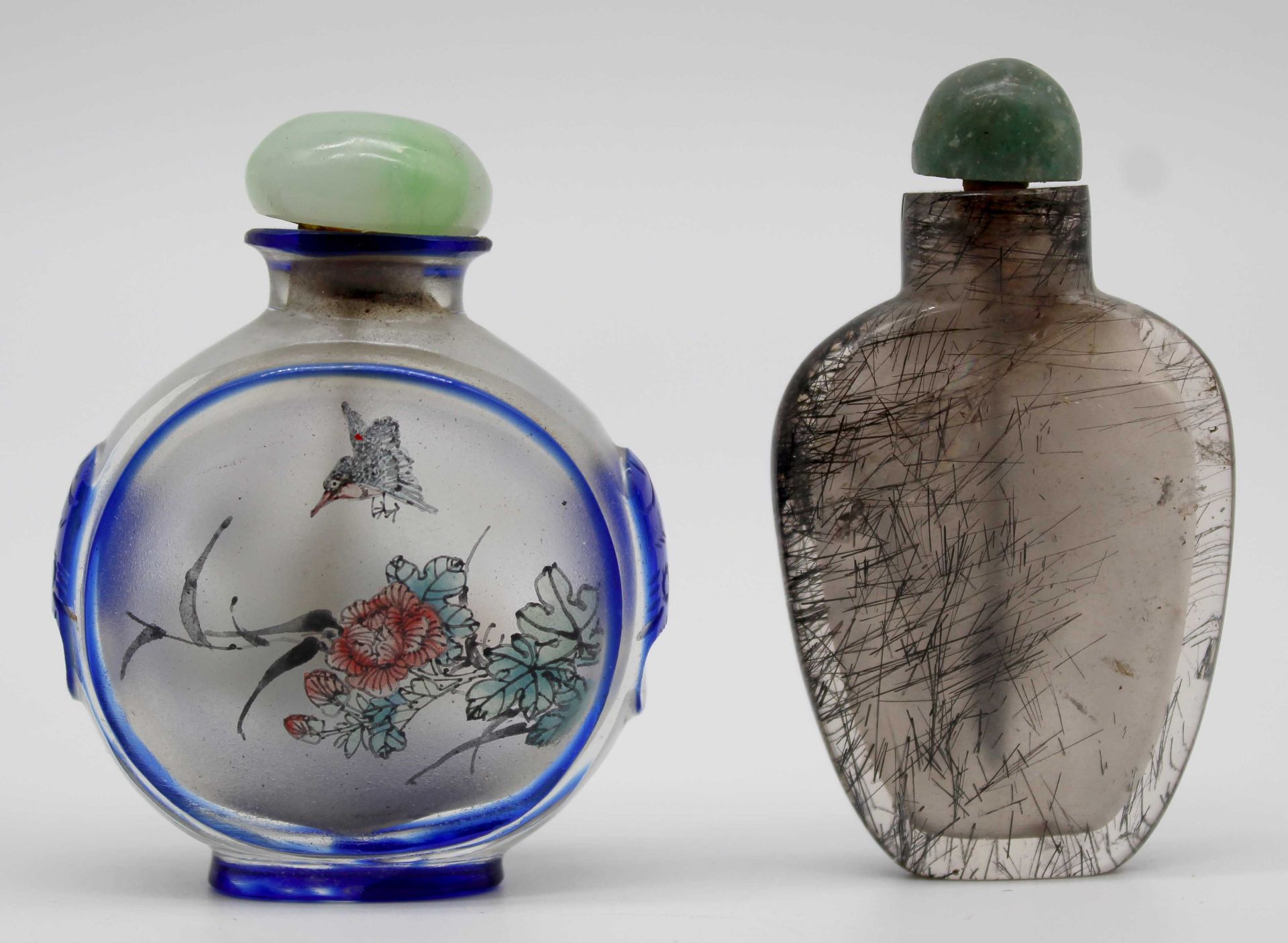 7 Snuff Bottles, Glass, stone? Probably China old. - Bild 6 aus 16