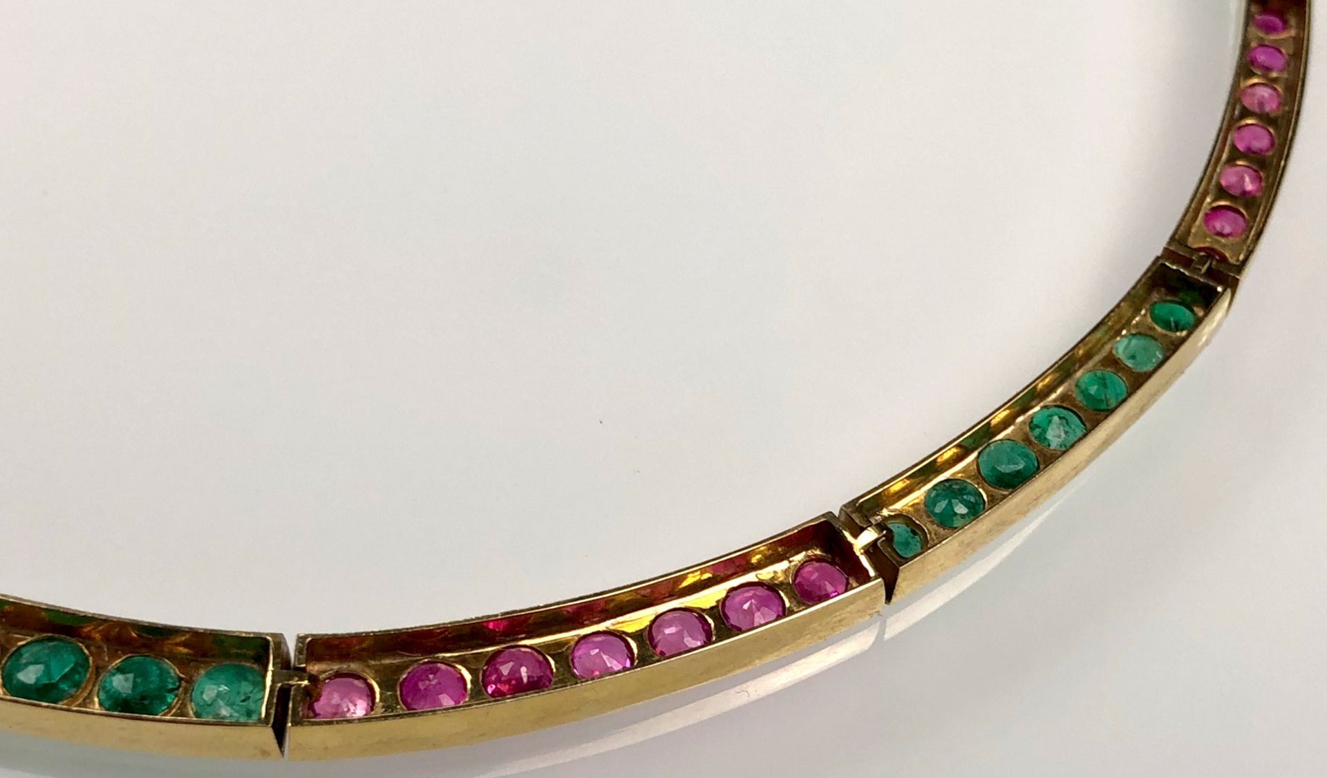 Collier yellow gold 750. With sapphires and rubies. - Image 11 of 12