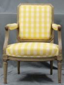 Louis XVI armchair. Bergere. Probably from around 1780.