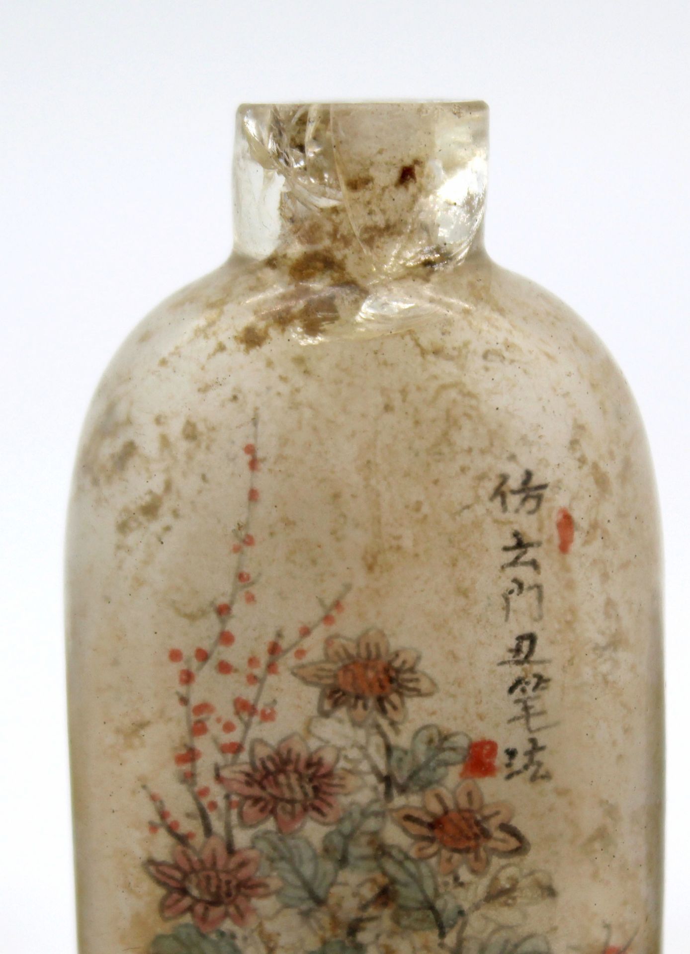 5 snuff bottles, probably glass partially painted. Probably China old. - Image 6 of 8