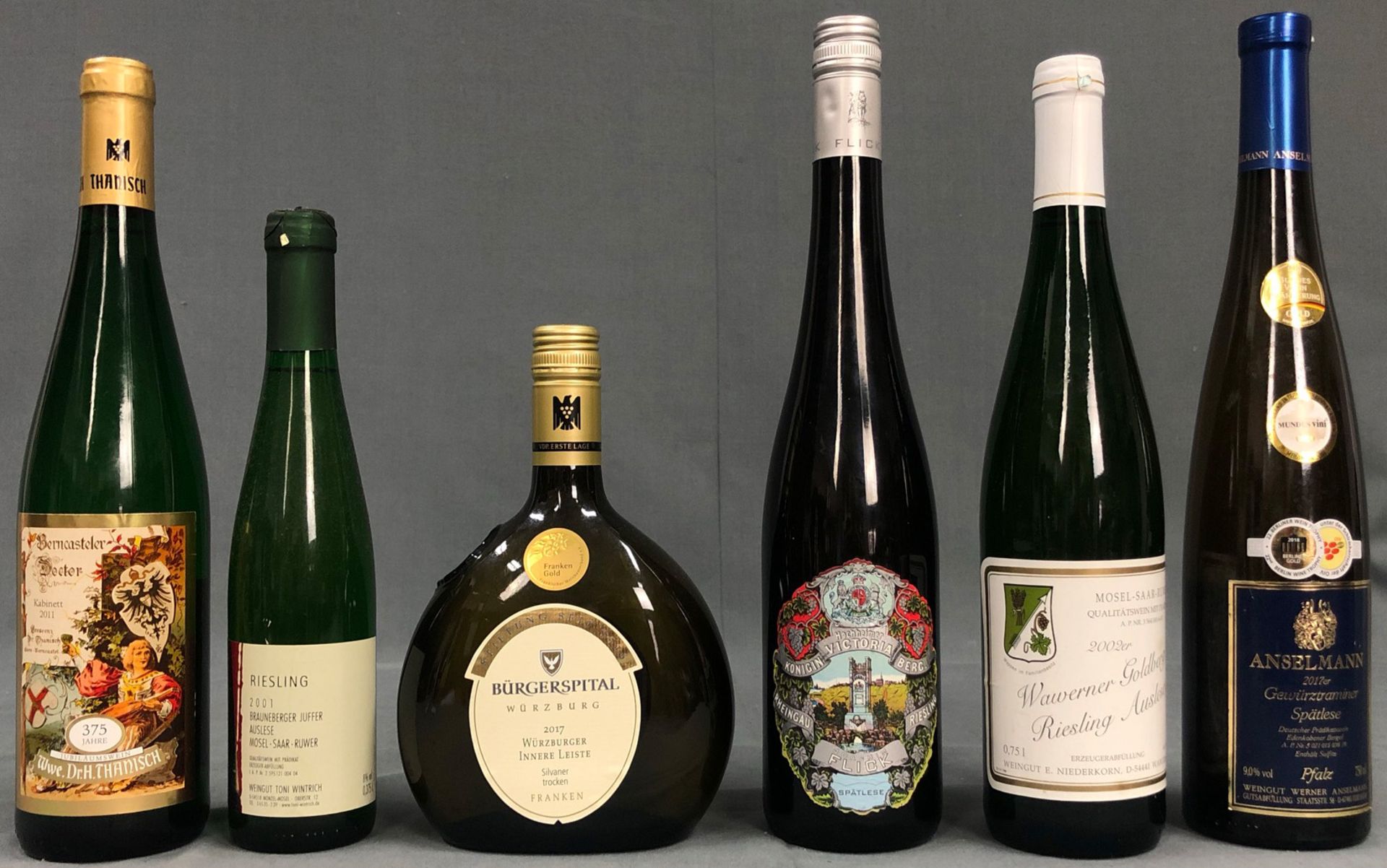 6 Bottles of top white wine. Germany. Producer bottling.