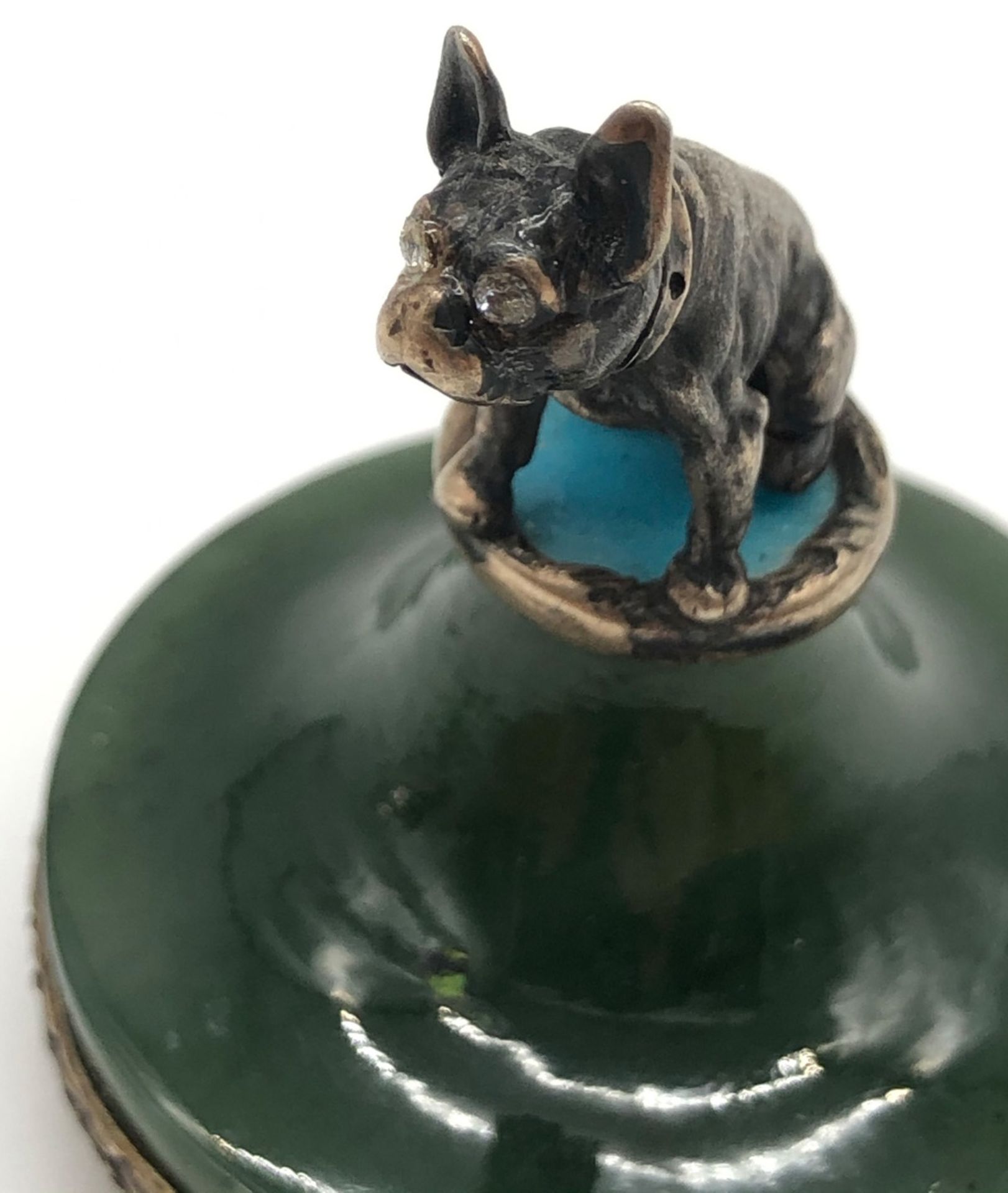 Silver 88, Faberge, H. Wigström. Russia around 1910. Pug, French bulldog? - Image 6 of 8