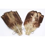 2 Fans. Probably feathers and ivory. 19th century.