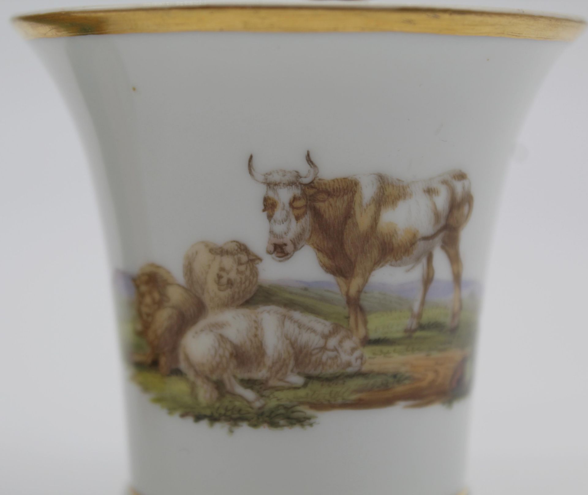 Cup. Meissen. Old. Bull and sheep. - Image 15 of 15