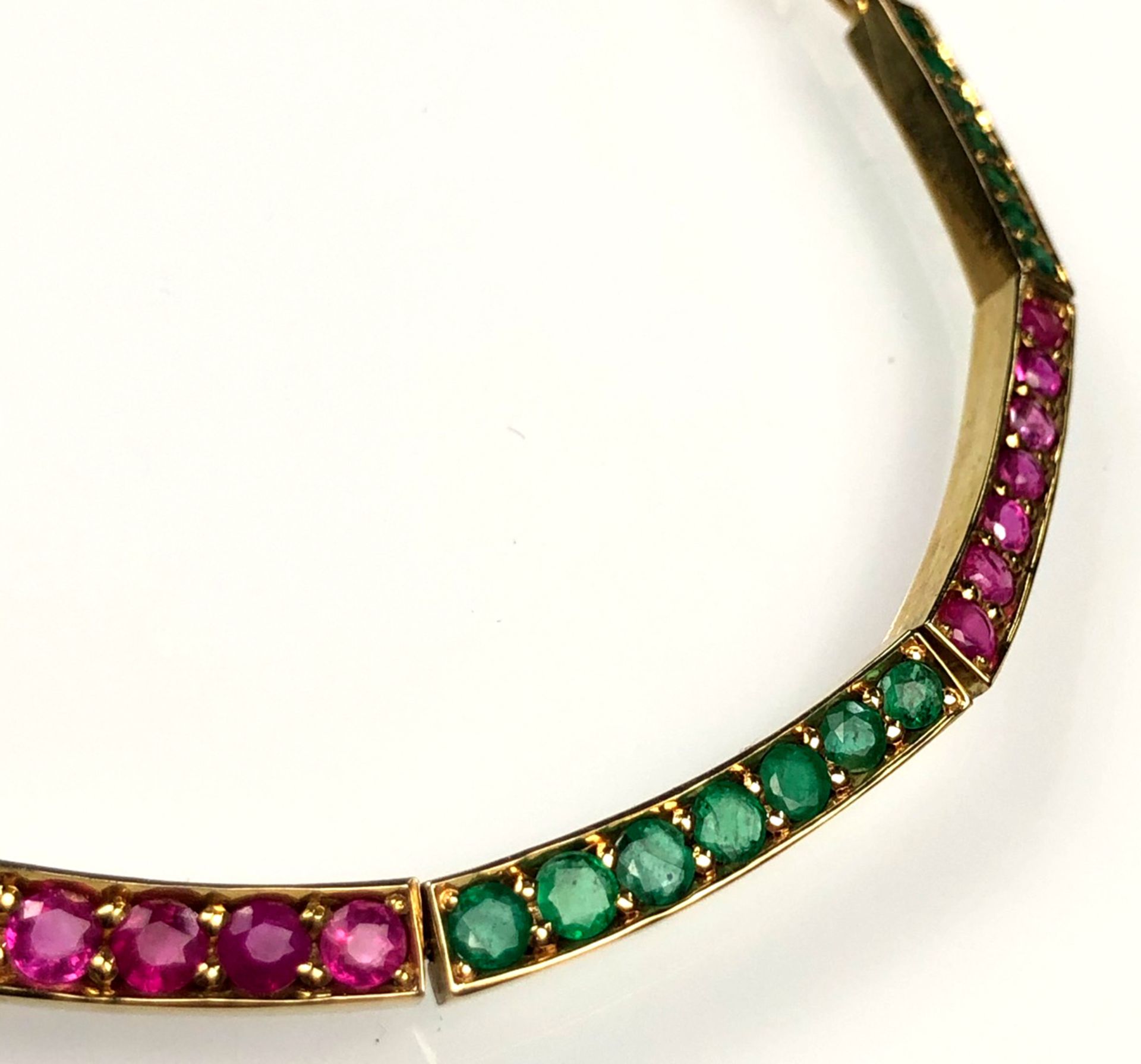 Collier yellow gold 750. With sapphires and rubies. - Image 8 of 12