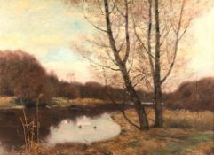 Peter Paul MÜLLER (1853 - 1930). Autumnal river landscape.