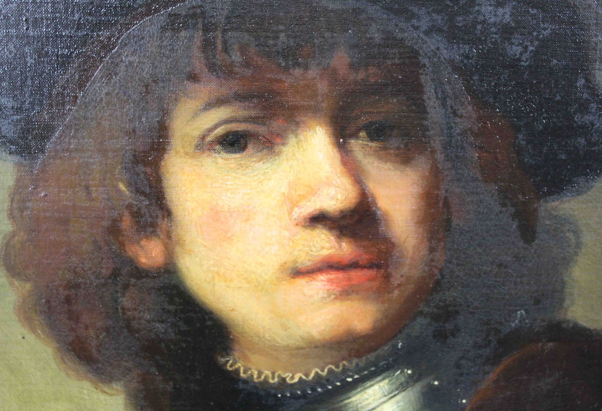 After Rembrandt van RIJN. Portrait of a young man with a beret and collar. - Bild 10 aus 11