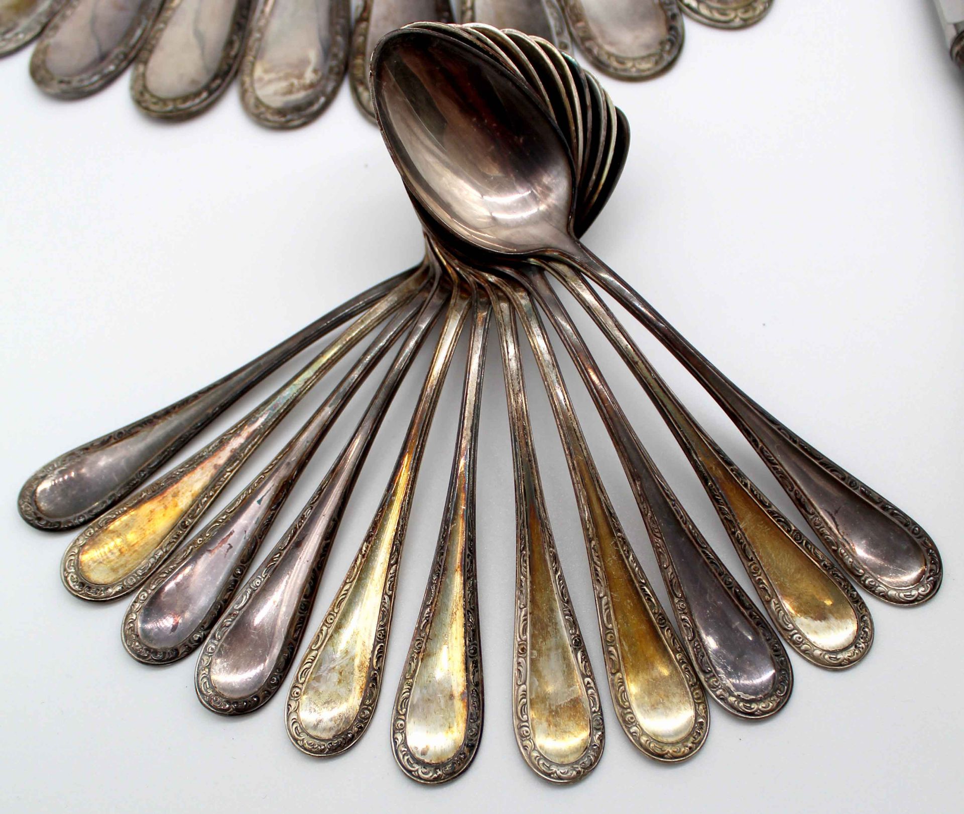 800 silver, half moon crown. Cutlery. - Image 15 of 24