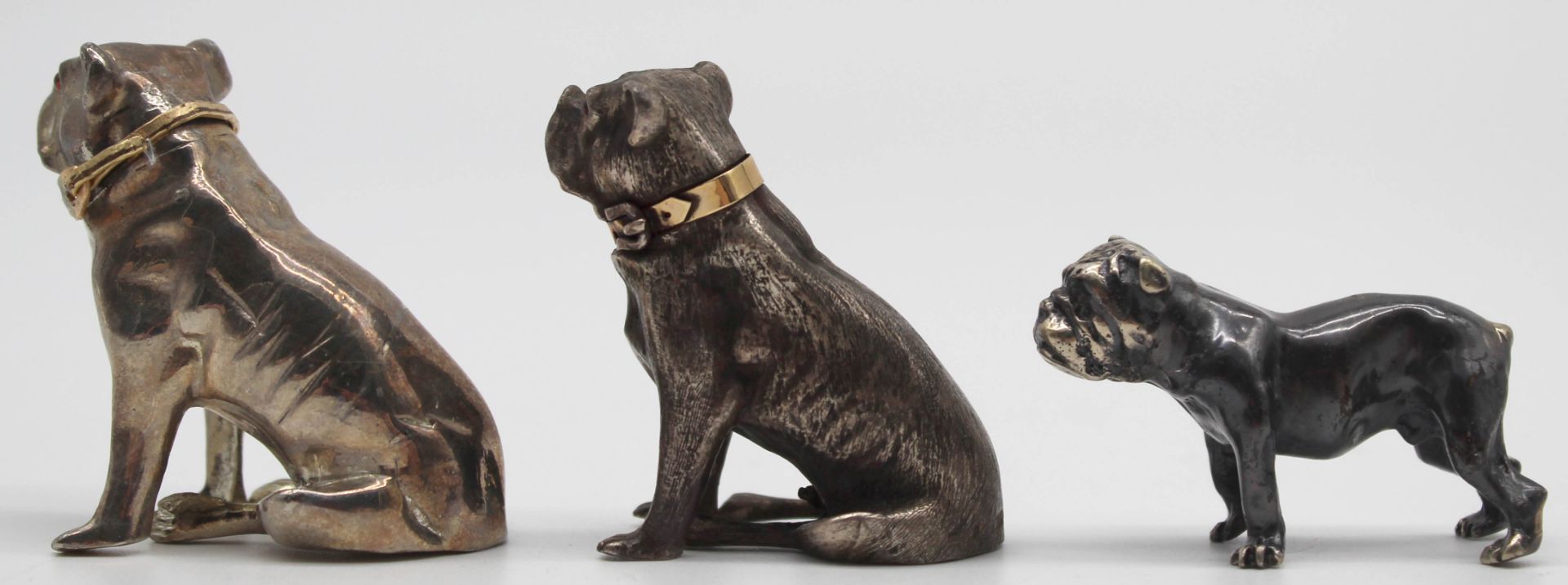 7 figures pug? Partly with silver. Also salt shaker, pillbox. - Image 19 of 23