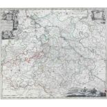 P. Schenk (1728 - 1784). Landkarte. Neue Sächsische Post-Charte mit denen Post - Wegen und Stra