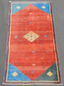 Gabbeh Persian carpet. Iran. Qashqai tribal rug.