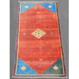 Gabbeh Persian carpet. Iran. Qashqai tribal rug.