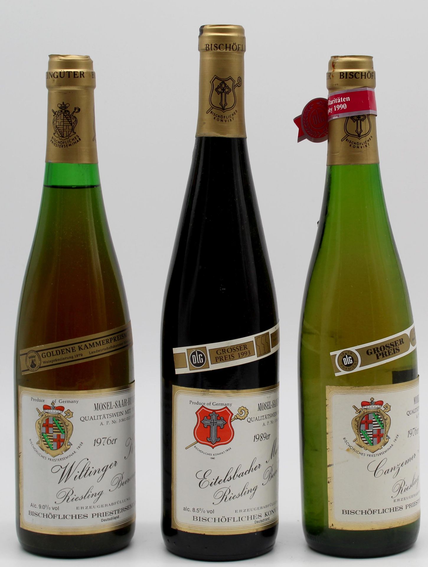 Bischöflich Trier. 3 whole bottles of Riesling. White wine. Moselle. Germany. - Image 6 of 11