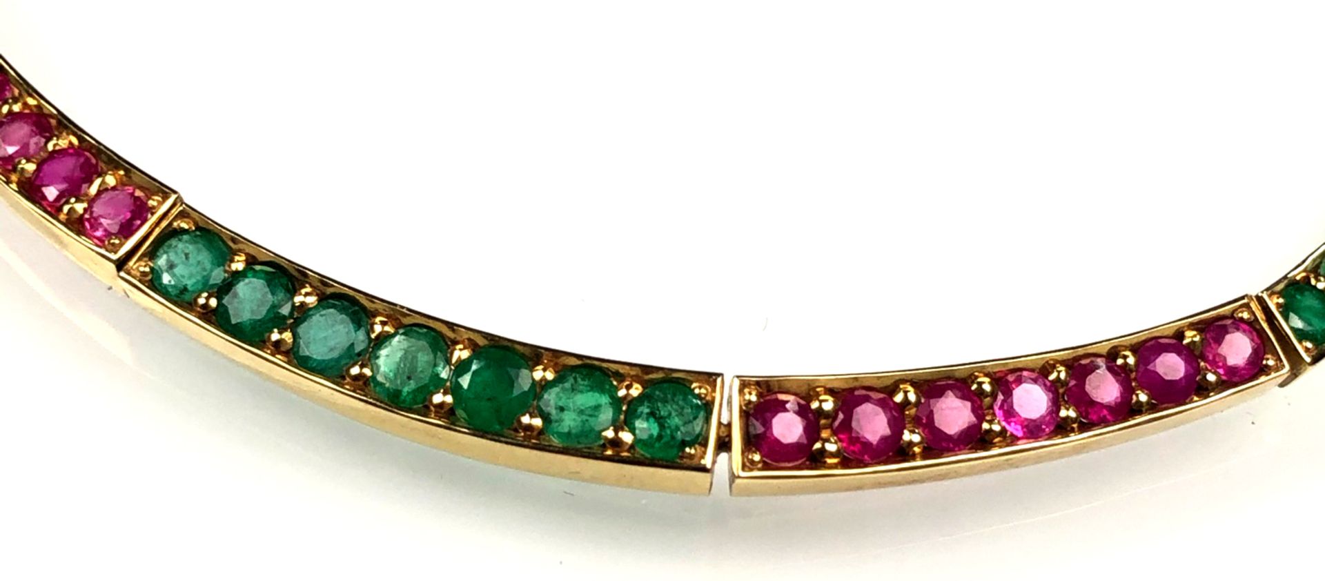 Collier yellow gold 750. With sapphires and rubies. - Image 7 of 12