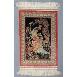 Hereke silk tapestry. Turkey. Insanely fine weave, 18 x 18.