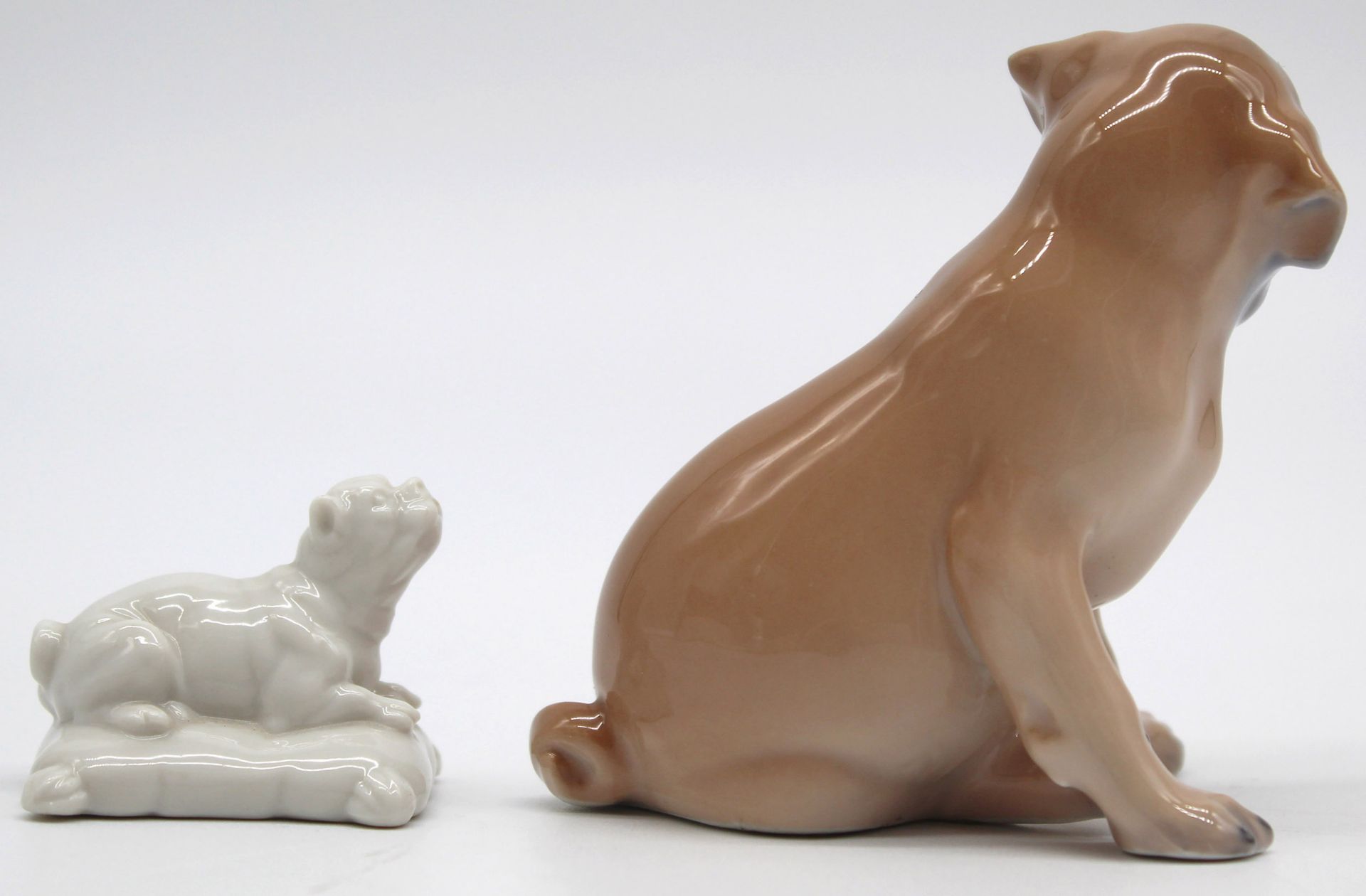 Porcelain. Bing & Gröndahl and Nymphenburg. Figures, pug. - Image 5 of 11