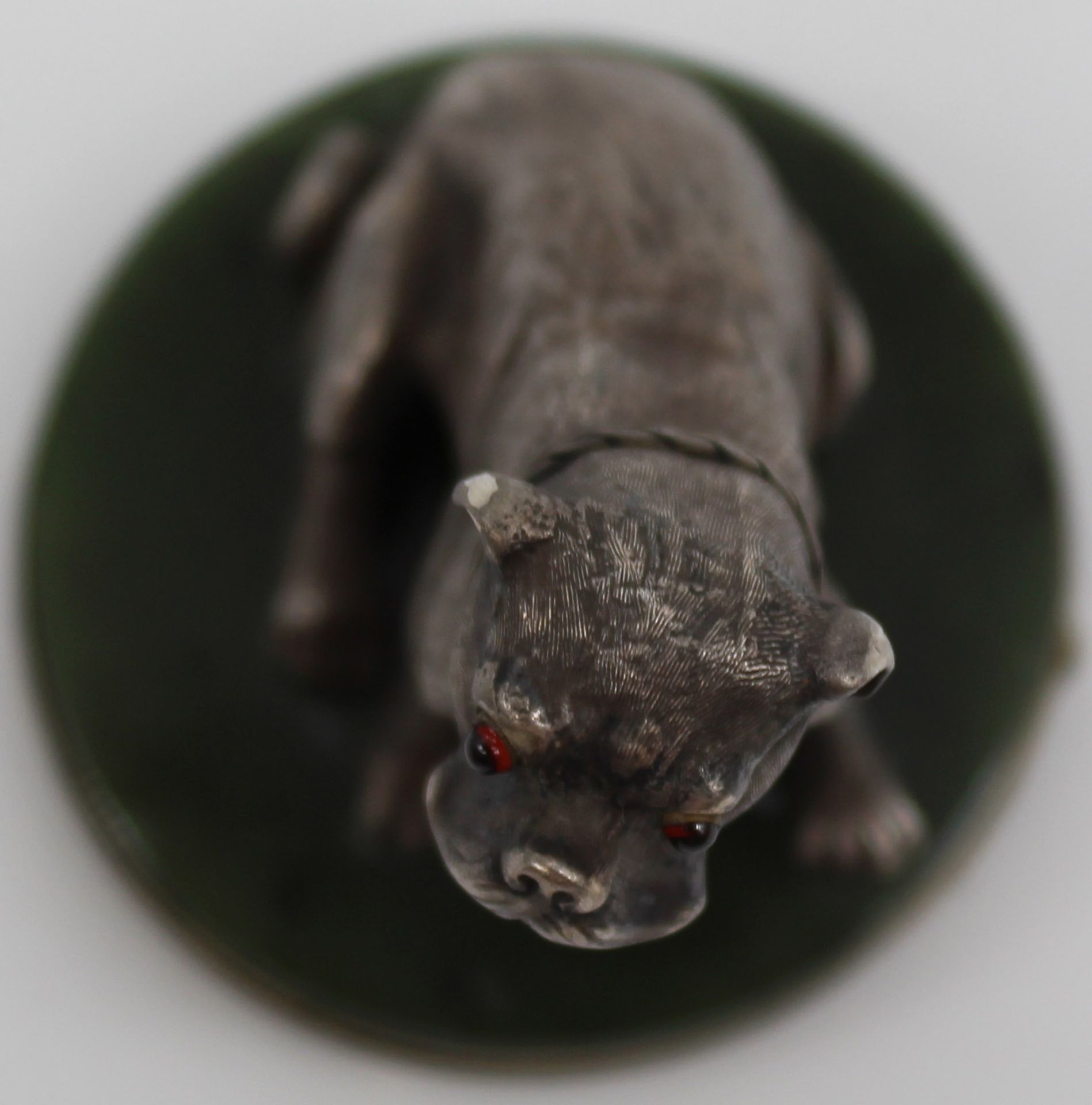 Silver 88, Faberge, H. Wigström. Russia around 1910. Pug, bulldog? - Image 7 of 10