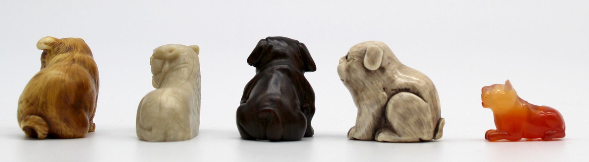 5 figures, sculptures dogs. Pug? - Image 11 of 16