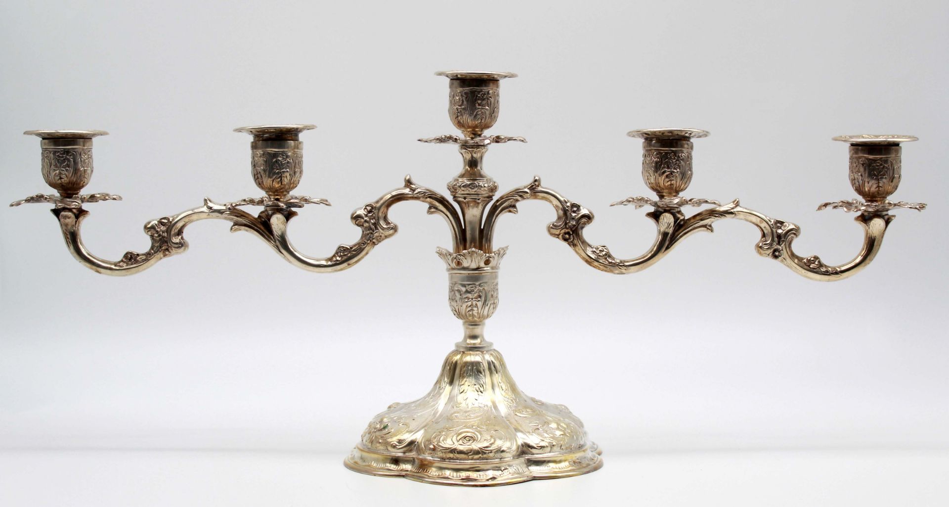Candlestick, silver 800. 5 flames. Hallmarks. - Image 9 of 15