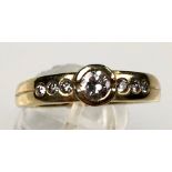 Ring gold 585. Central diamond / brilliant. Approximately 0.25 carat.