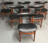 DANEX Furniture. 6 teak wood chairs. '' Made in Denmark ''.
