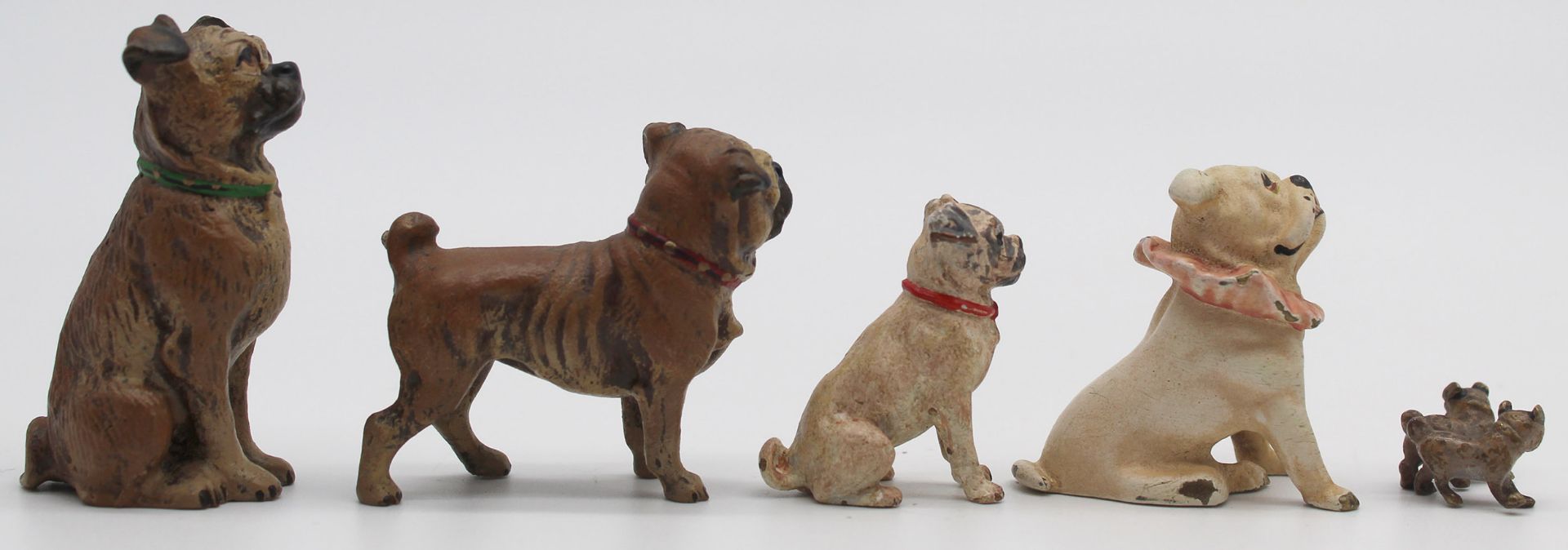 5 pugs. Cold painted bronze, Vienna? - Image 7 of 13