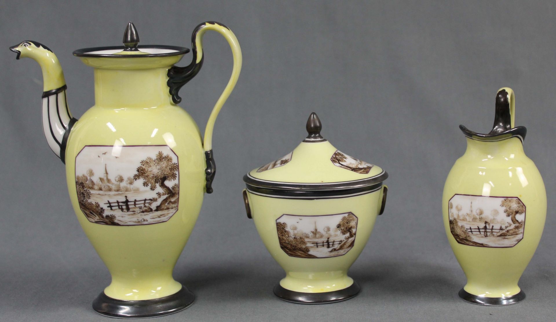 Nymphenburg porcelain. Mocha - Service. Around 1900. - Image 5 of 20