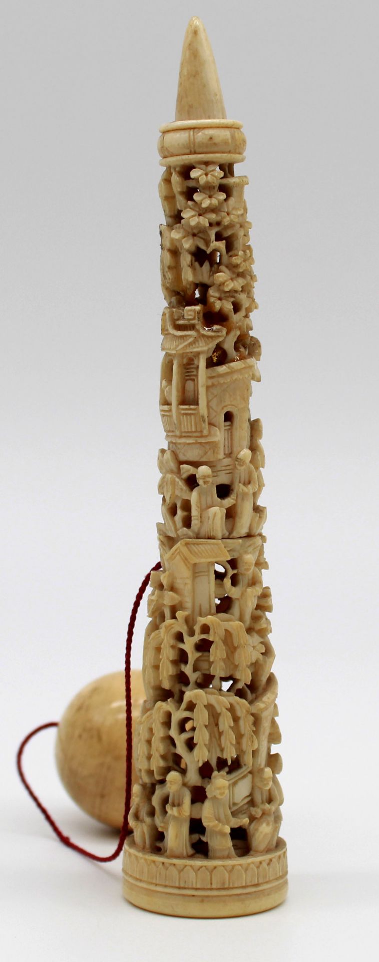 3 carved objects, probably ivory 18th / 19th century. - Bild 3 aus 13