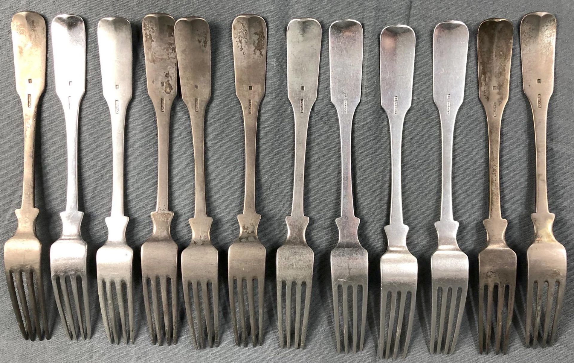 Cutlery silver. Mostly inscribed '' Knauer''. 12 lot. - Image 10 of 24